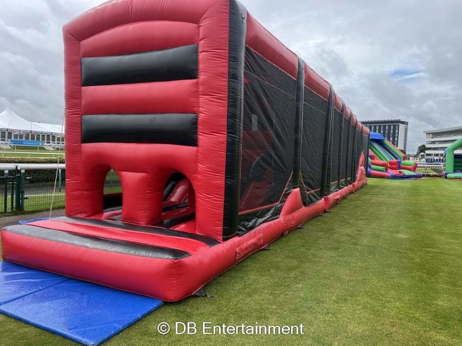 75ft Mega Assault Course Red and Black - Inflatable Funfair ...